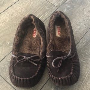 Bongo brown leather slippers